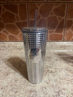 Starbucks Silver Mosaic Reflective Tumbler with Straw